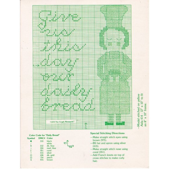 Vintage Cross Stitch Patterns, Giving Thanks by Joan Ellars, Graph Menagerie 112 - Picture 2 of 2